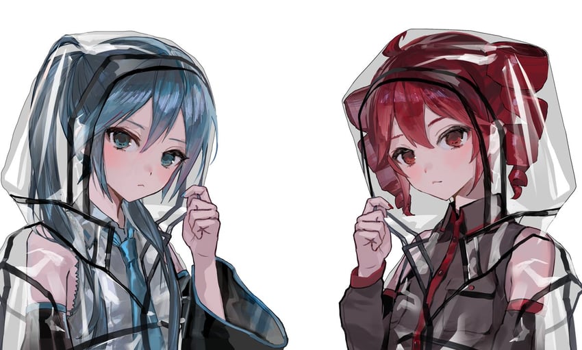 UTAU、重音Teto 呆毛 蓝眼 蓝发 蓝色指甲 蓝色领带