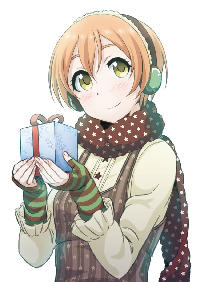 Love Live!、Love Live! 学园偶像祭、星空凛 1名女孩 护臂 盒子 棕围巾 闭嘴