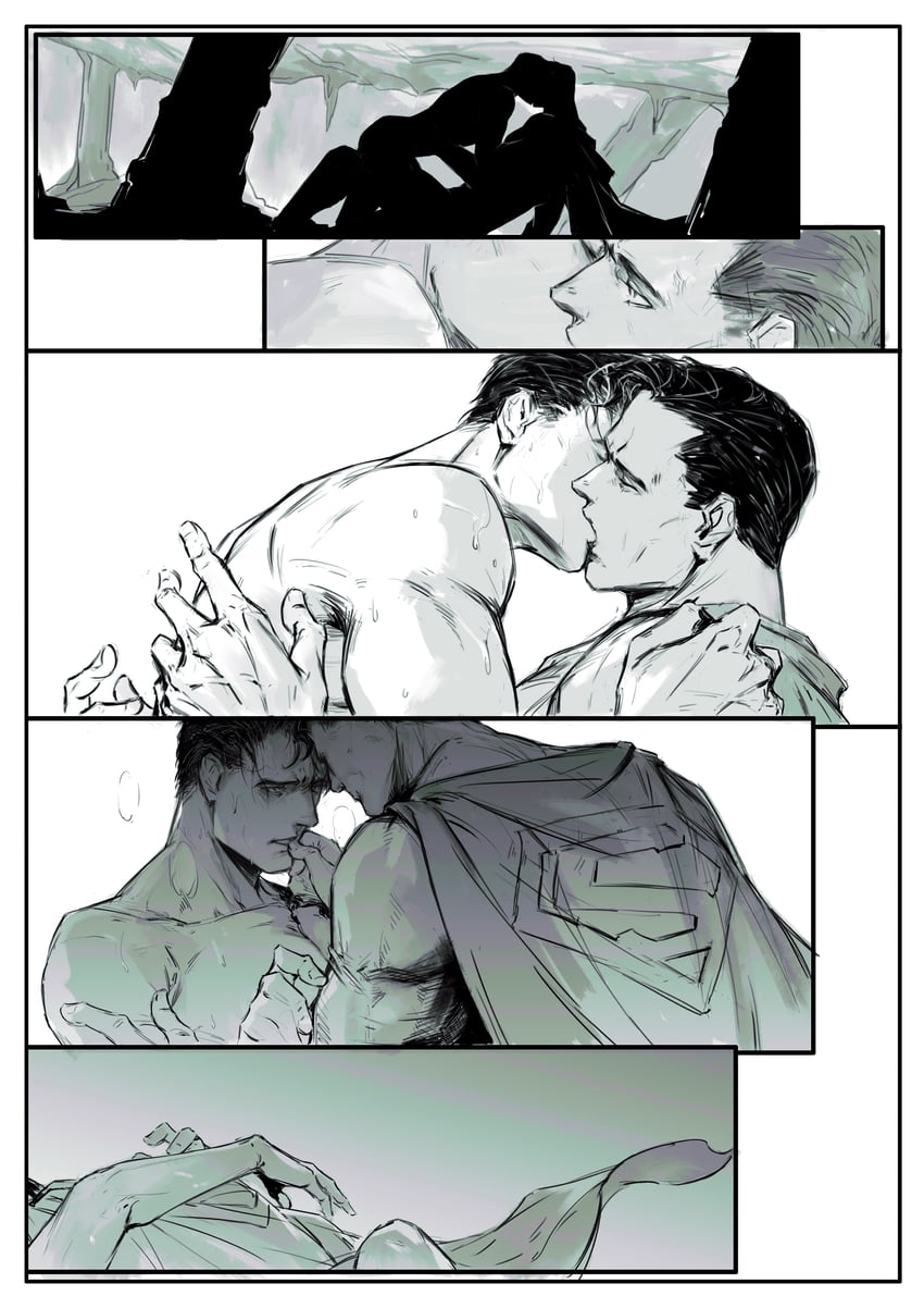 蝙蝠侠系列、DC漫画、超人系列 2个男孩 黑发 紧身连体衣 斗篷 闭眼