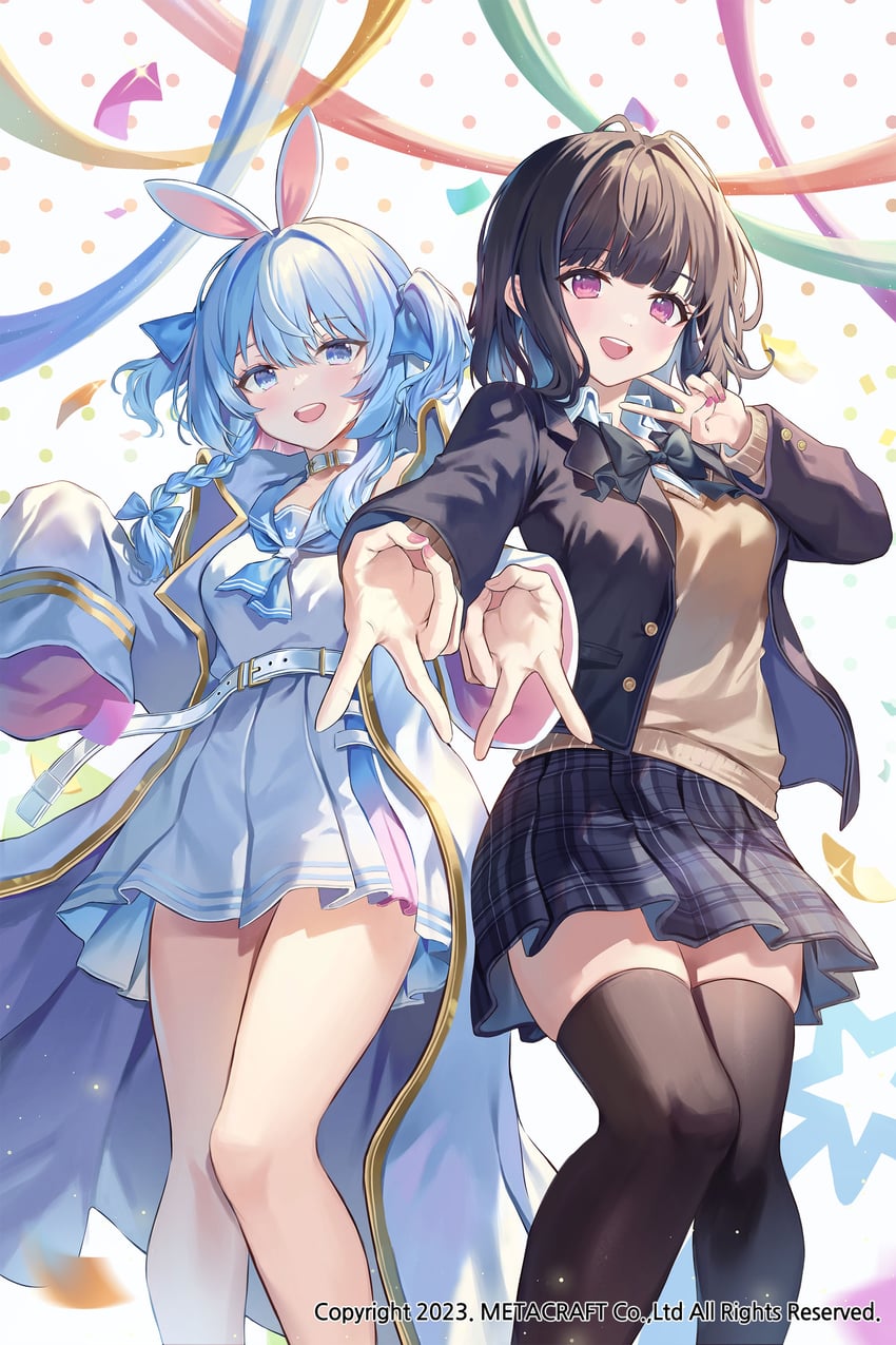 Novelpia、原创 2名女孩 蓝眼 蝴蝶结 蝶形领结 乳房