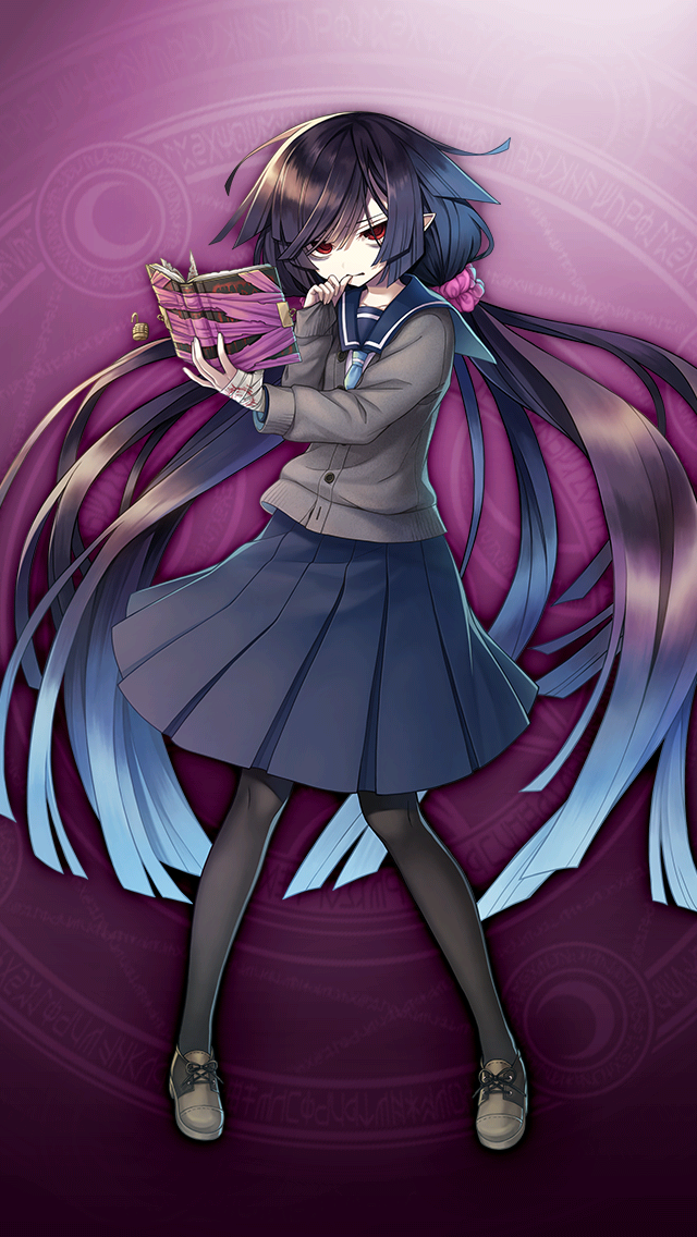 格林笔记、格林笔记：学园、shakuna lilybell (gakuen) (grimms notes) 1名女孩 缠绷带的手 绷带 黑发 蓝裙子