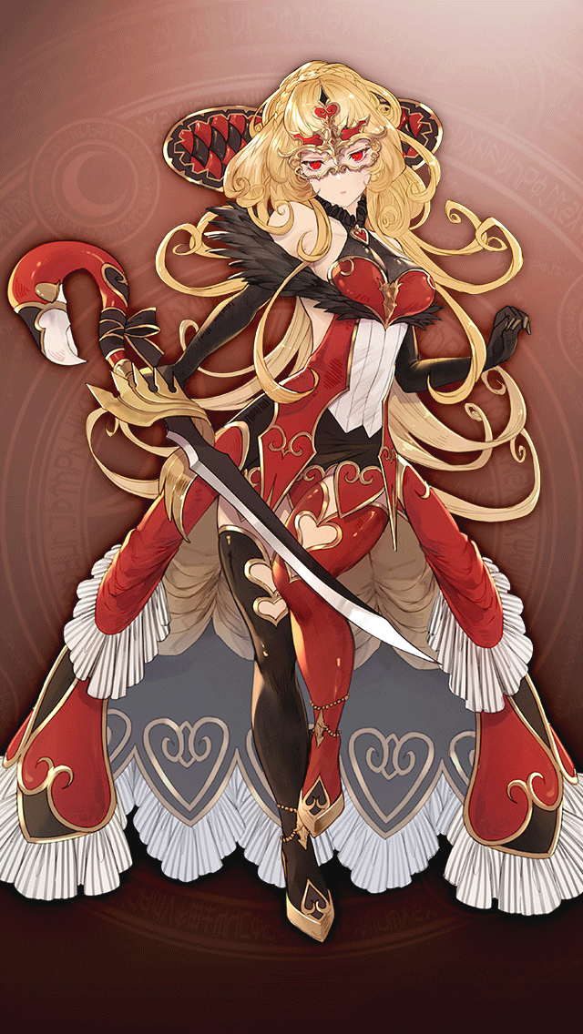 格林笔记、chaos queen of hearts (grimms notes) 1名女孩 不对称腿部穿着 露肩 黑色手套 黑色过膝袜