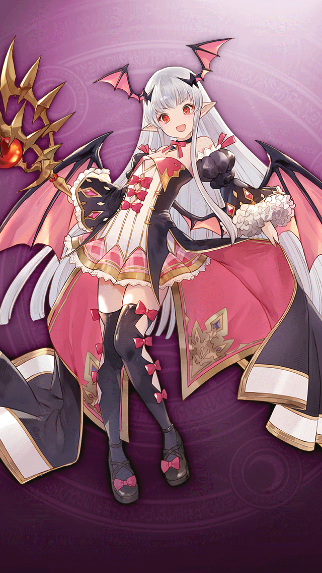 格林笔记、shadow carmilla (grimms notes) 1名女孩 蝙蝠翅膀 黑色项圈 黑色大衣 黑鞋