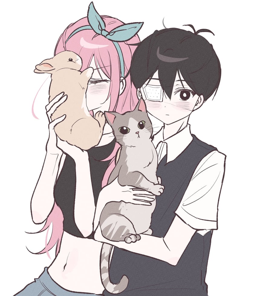 OMORI、阿比 (OMORI)、Aubrey (OMORI) 1名男孩 1名女孩 动物 呆毛 黑瞳
