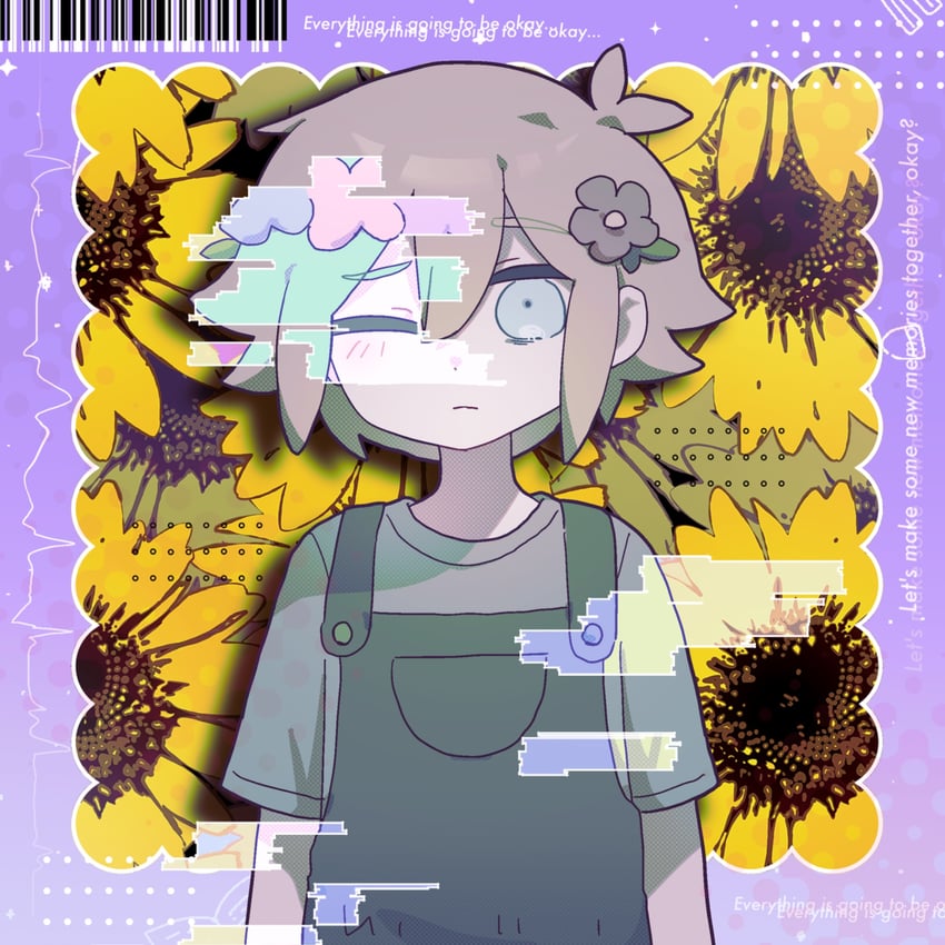 OMORI、Basil (OMORI)、Basil (梦境世界) 1名男孩 替换服装 呆毛 条形码 金发