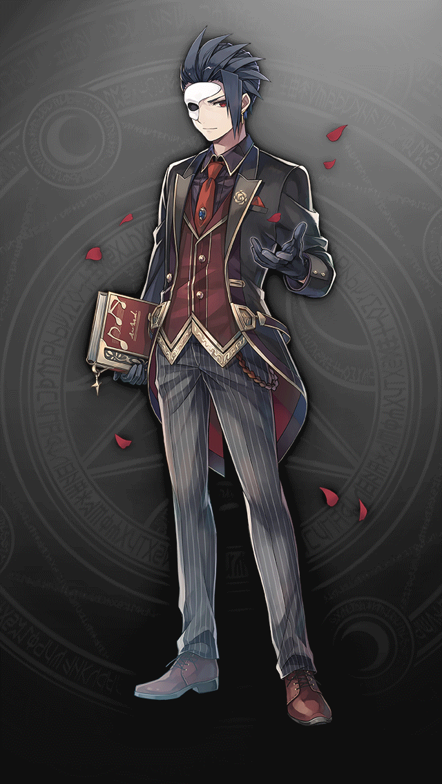 格林笔记、格林笔记：学园、phantom (gakuen) (grimms notes) 1名男孩 黑色手套 黑色夹克 黑裤子 黑衬衫