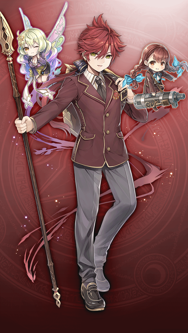格林笔记、格林笔记：学园、charles perrault (gakuen) (grimms notes) 1名男孩 2名女孩 辫子 棕发 棕色夹克