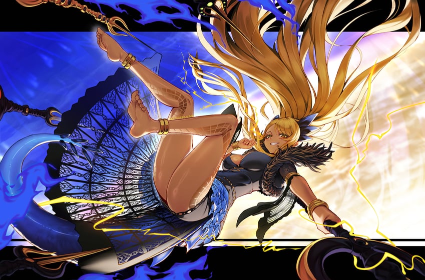 Fate/Grand Order、Fate系列、弗栗多 (Fate) 1名女孩 赤脚 金发 乳房 下巴穿孔