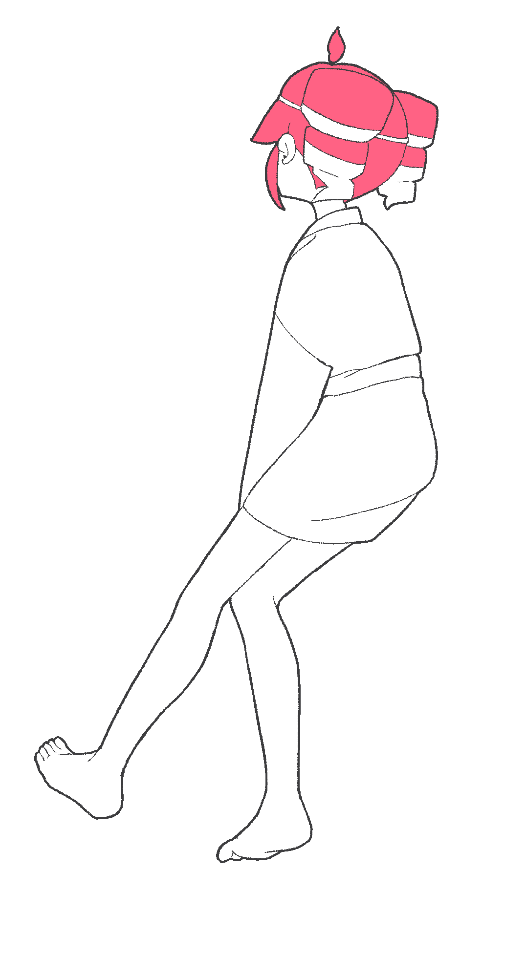 obake taiken (utau)、UTAU、重音Teto 1名女孩 赤脚 钻头发 背对 幽灵