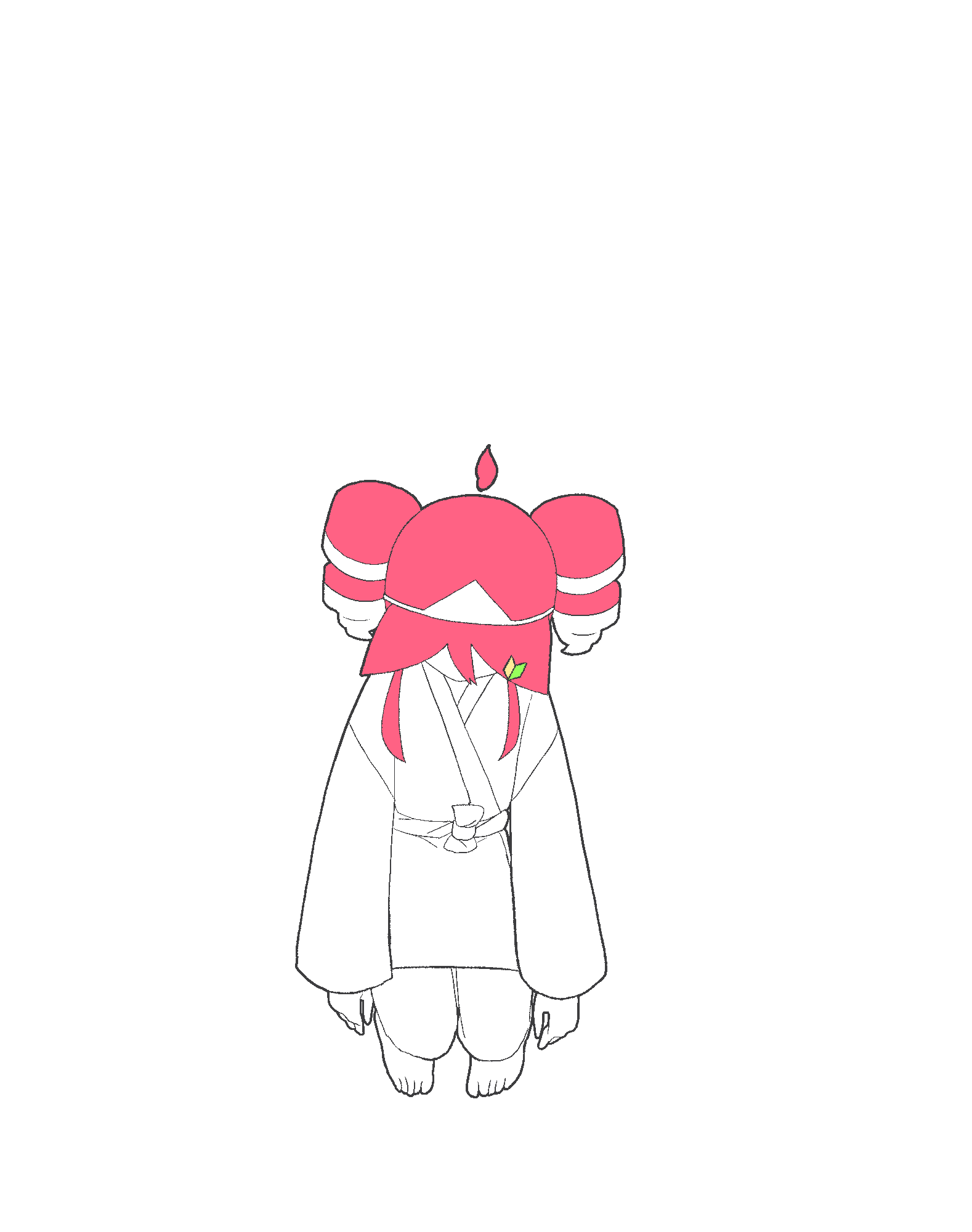 obake taiken (utau)、UTAU、重音Teto 1名女孩 赤脚 钻头发 幽灵 幽灵姿势