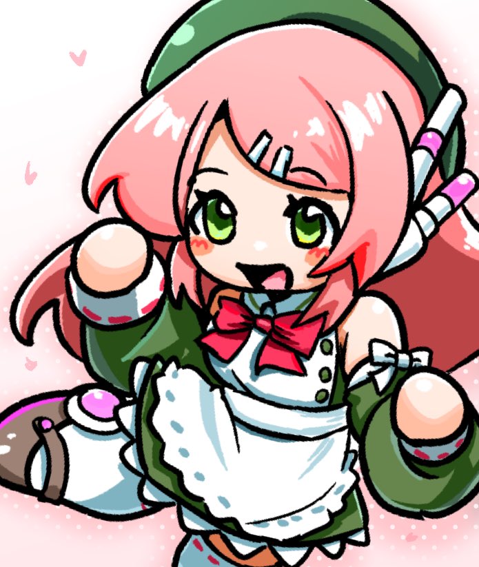 UTAU、桃音桃 1名女孩 贝雷帽 Q版 露肩袖 连衣裙