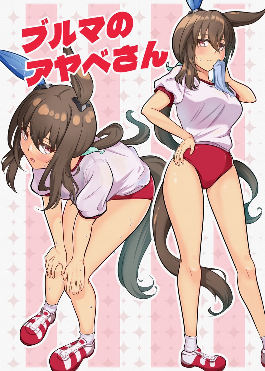 赛马娘、爱慕织姬 (赛马娘) 1名女孩 兽耳 脸红 乳房 棕发