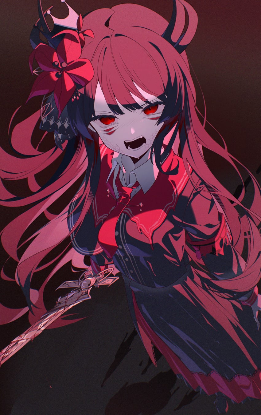 魔法少女的小镇审判、二阶堂博 臂章 黑色背景 黑色小披肩 黑发 黑衬衫
