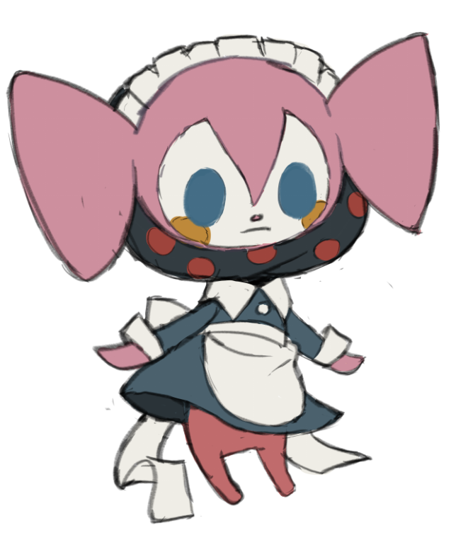 魔法少女小圆、魔法少女小圆、夏洛特 (魔法少女小圆) 替换服装 围裙 水色瞳 后背蝴蝶结 黑色连衣裙