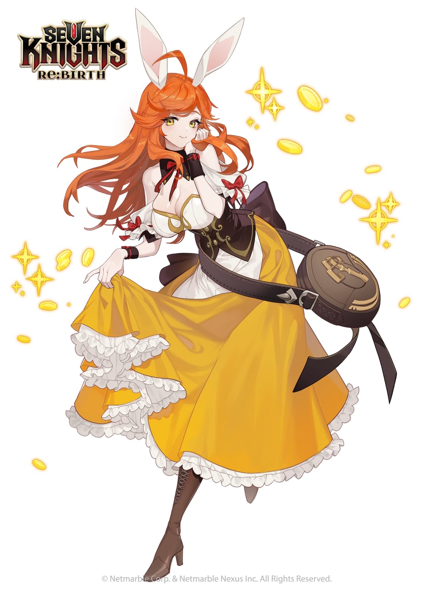 seven knights re:birth、alice (seven knights re:birth) 1名女孩 呆毛 兽耳 包 露肩
