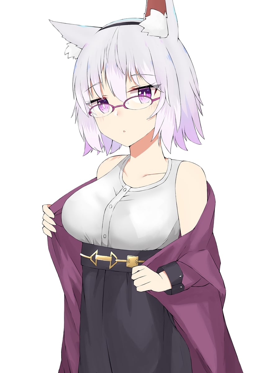 原创 1名女孩 惊讶 兽耳毛 兽耳 露肩