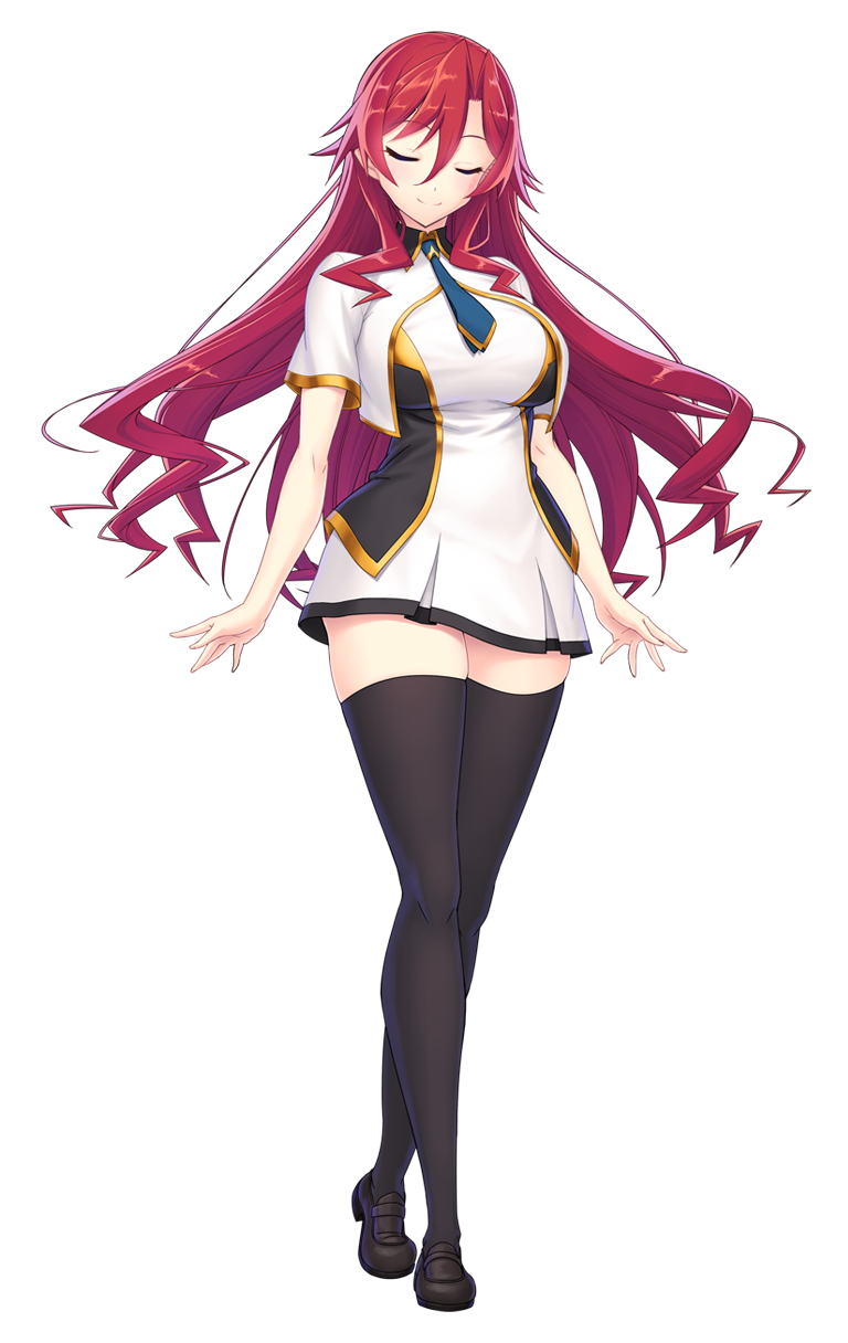 shinsou kenki arch saver、sephilia grandeel 1名女孩 黑色过膝袜 蓝色领带 脸红 乳房