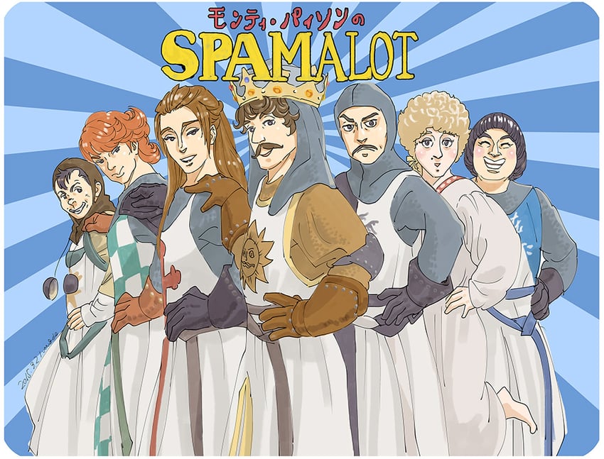 蒙提·派森、spamalot、亚瑟王 (蒙提·派森) 6个以上男孩 铠甲 黑发 金发 棕色手套