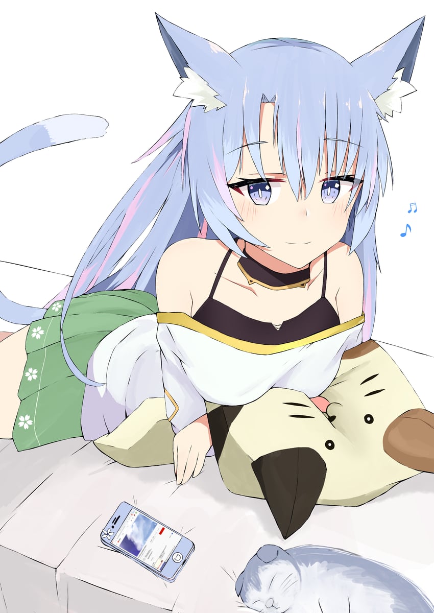 原创 1名女孩 动物 兽耳毛 兽耳 露肩