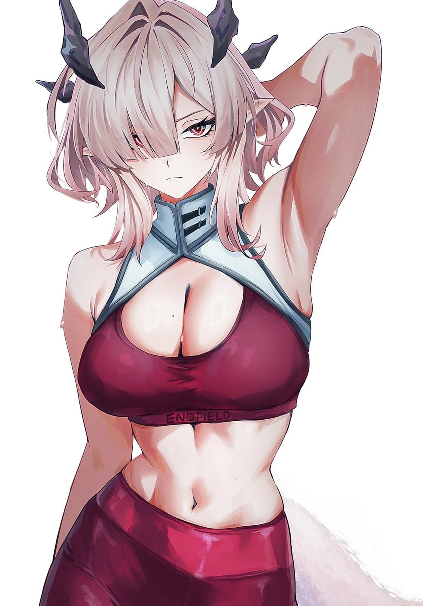 明日方舟、明日方舟：终末地、弥伏 (明日方舟) 1名女孩 腋下 乳房 乳沟 巨乳