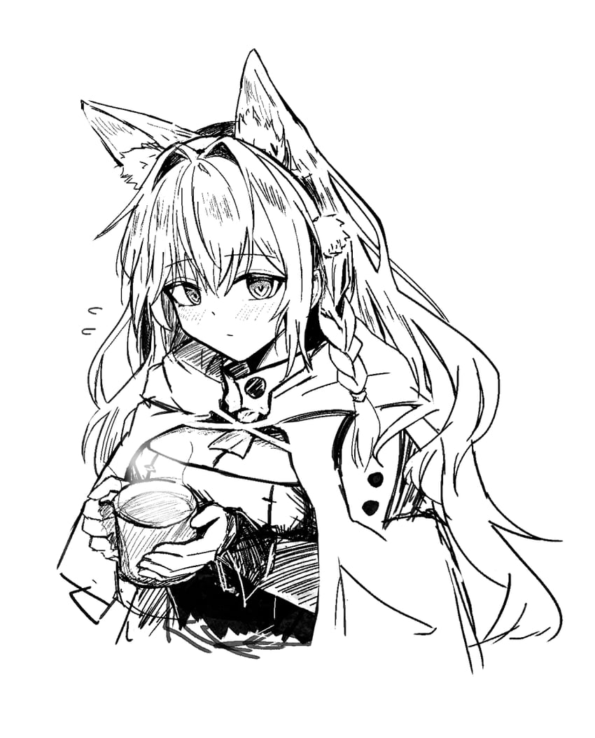 明日方舟、鸿雪 (明日方舟) 1名女孩 兽耳毛 兽耳 辫子 斗篷