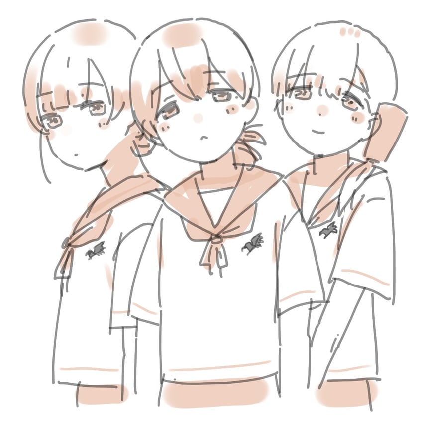 舰队Collection、春日丸 (舰队Collection)、神鹰 (舰队收藏) 1名女孩 3人女子 替换服装 折叠马尾 发饰