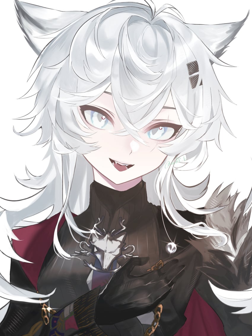 明日方舟、拉普兰德 (明日方舟)、荒芜拉普兰德 (明日方舟) 1名女孩 :D 兽耳 黑色手套 黑色夹克