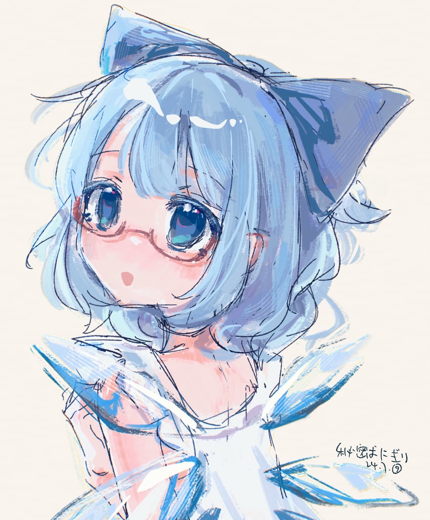 东方Project、琪露诺 1名女孩 :D 作者名 戴眼镜的 蓝色蝴蝶结