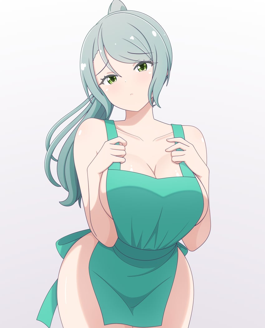 BanG Dream!、少女乐团派对！、冰川纱夜 1名女孩 :< 围裙 裸臂 露肩