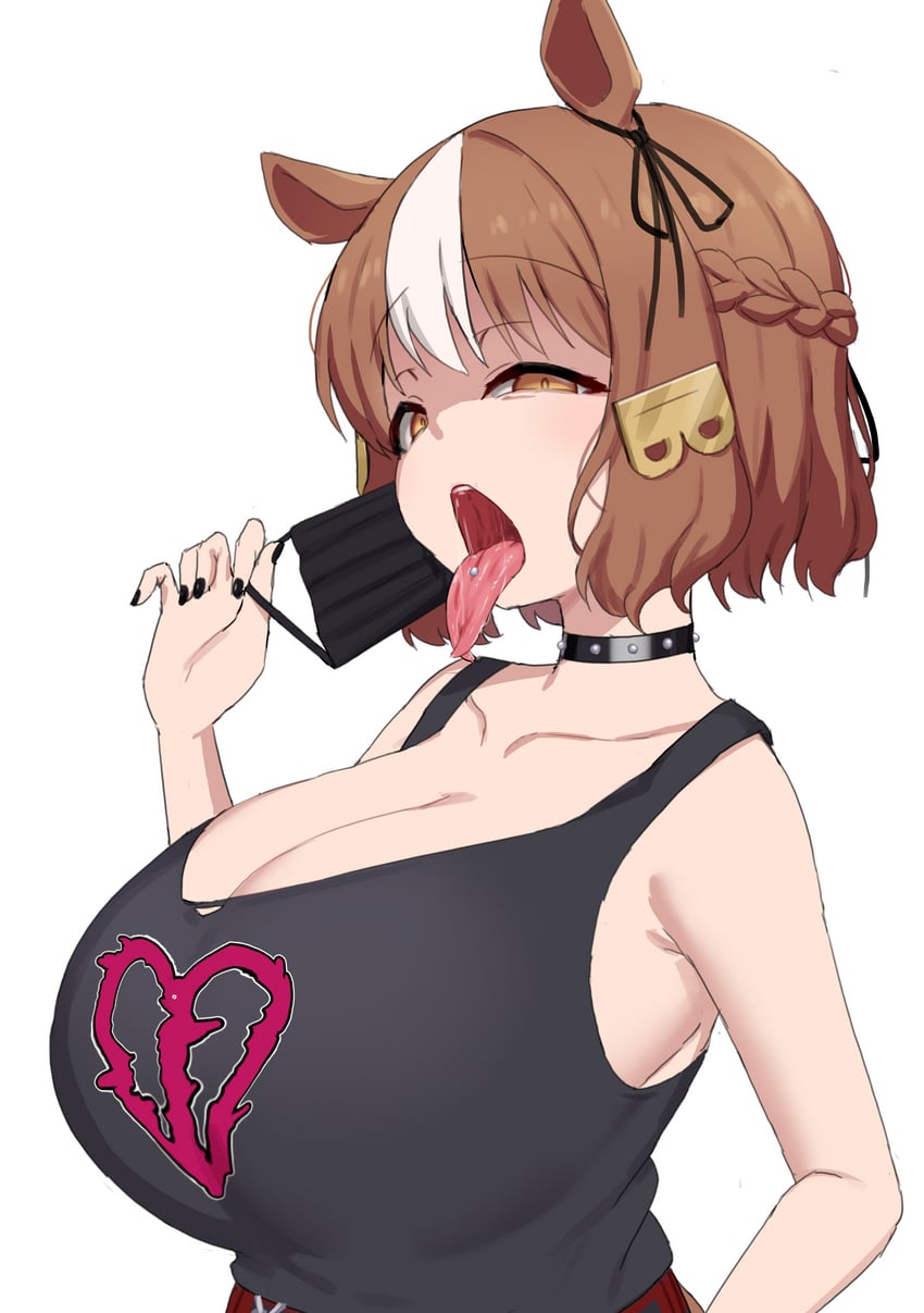赛马娘、赛马娘：芦毛灰姑娘、贝尔诺轻光 (赛马娘) 1名女孩 异形乳量 (大) 兽耳 裸臂 露肩