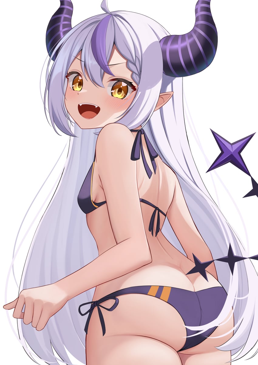 Hololive、拉普拉斯·达克尼斯 1名女孩 屁股 比基尼 脸红 辫子