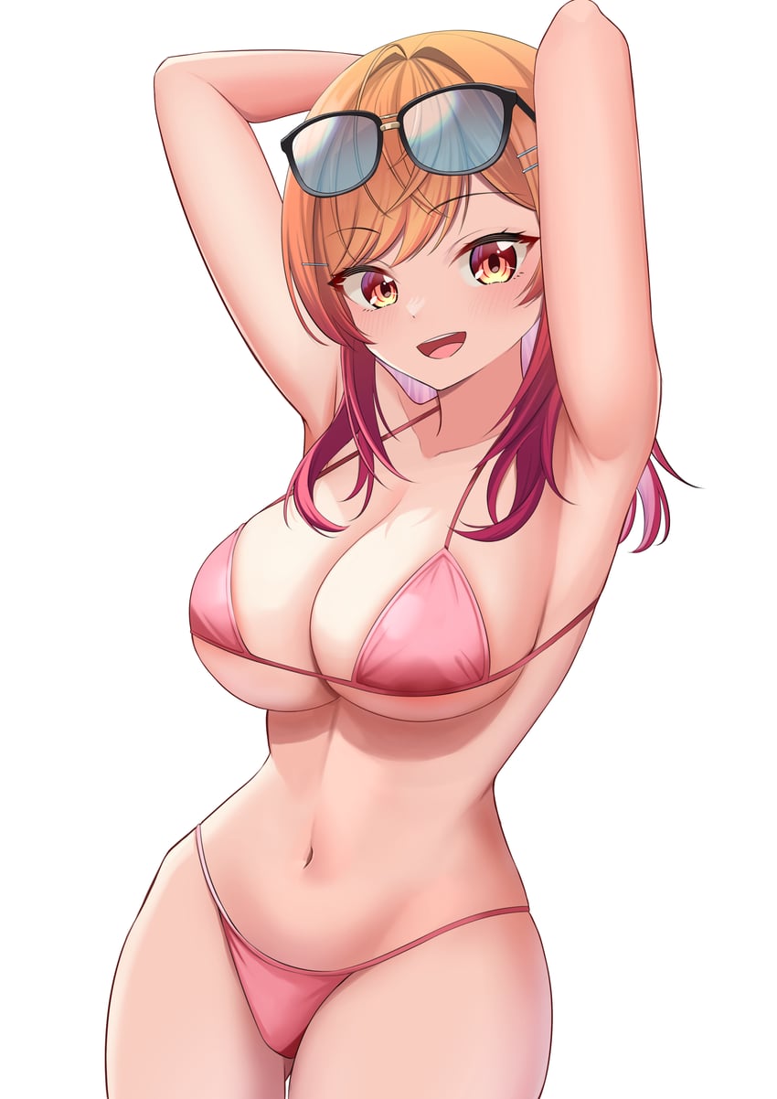 Hololive、hololive DEV_IS、一条莉莉华 1名女孩 呆毛 腋下 双手抱头 举起双手