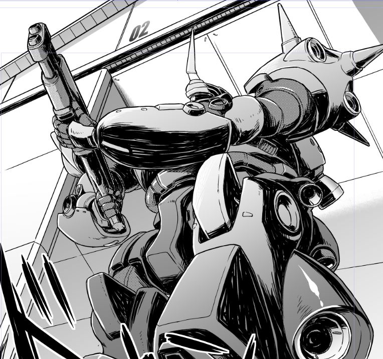 C99、高达、高达 0080 瞄准 漫画 灰度 枪 机甲