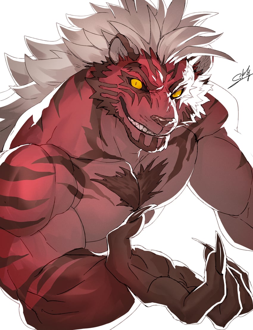 渴望传说、grugaz (crave saga) 1名男孩 腹肌 兽耳 蔷薇 黑色巩膜