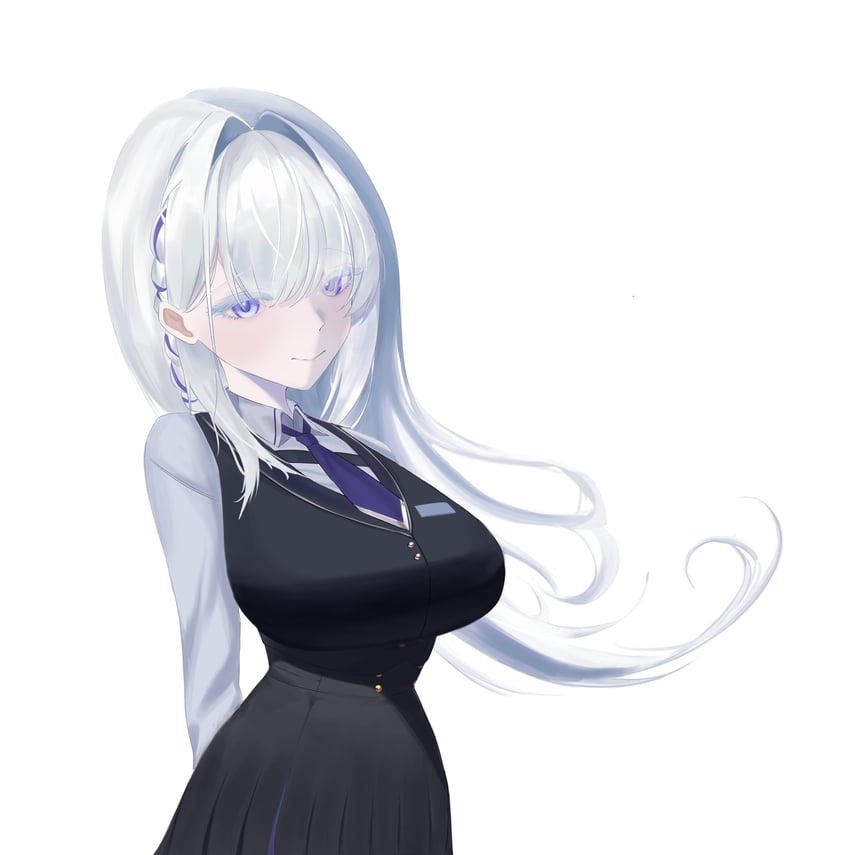 和霞、leviyan (hexia) 1名女孩 黑色裙子 乳房 闭嘴 有领衬衫