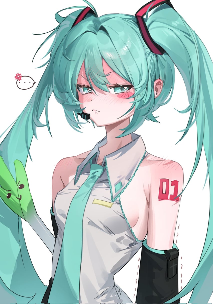 VOCALOID、初音未来 ... 1名女孩 青筋 水色瞳 水色发