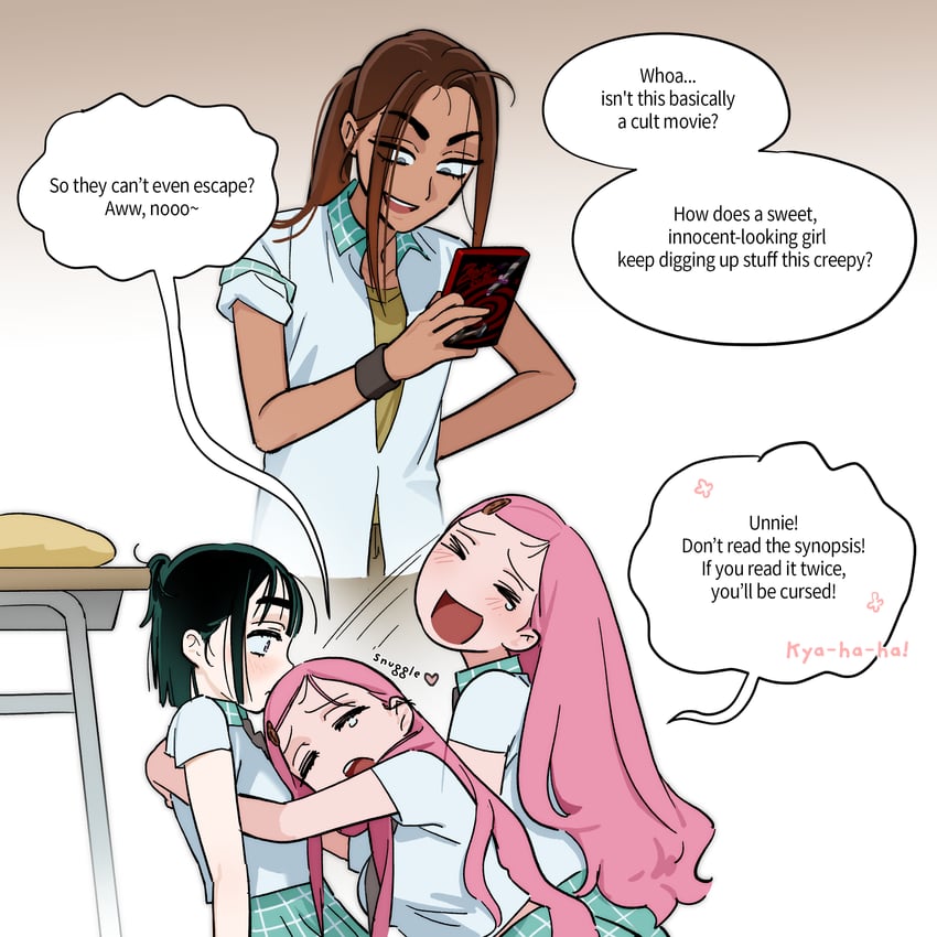 Alien Stage 3人女子 黑发 棕发 漫画 撞色领口