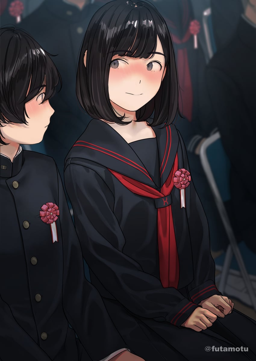 原创、里中惠 (两只小鸟) 1名男孩 1名女孩 作者名 黑瞳 黑发