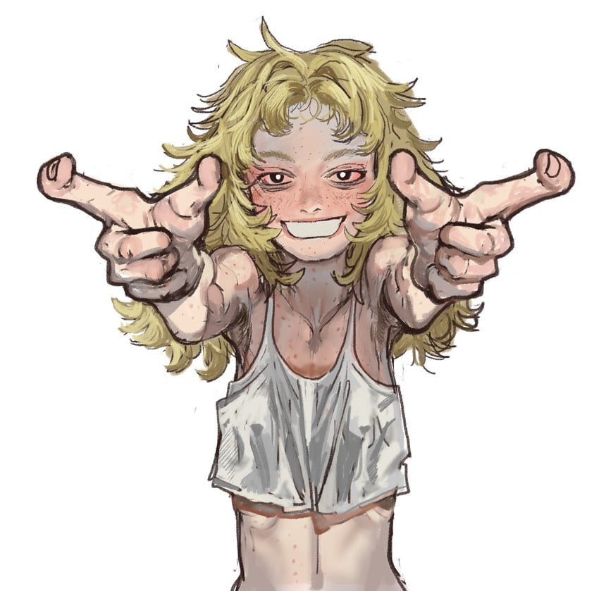 原创、Coomer (梗)、Coomer (mossacannibalis) 1名女孩 布满血丝的眼睛 脸红 全身雀斑 彩色睫毛