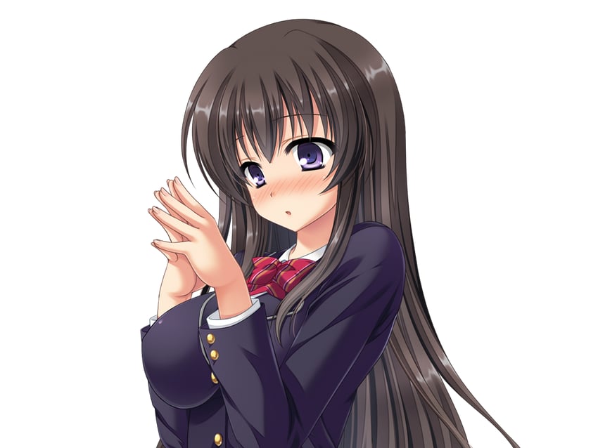 梦见颊！、mikami juri 1名女孩 黑发 西装外套 脸红 蝴蝶结