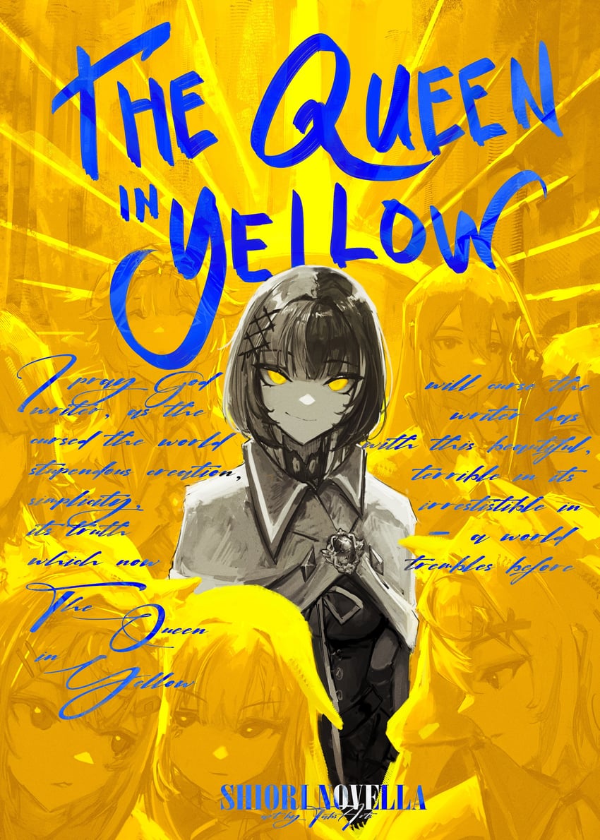 谜之回忆、Hololive、Hololive英语 1名女孩 黑发 乳房 披风 灰发