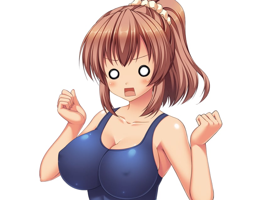 梦见颊！、toriumi hinata 呆滞脸 1名女孩 蓝色连体泳衣 脸红 乳房