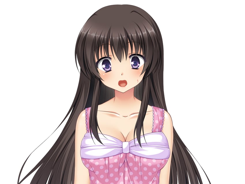 梦见颊！、mikami juri 1名女孩 黑发 脸红 乳房 吊带背心