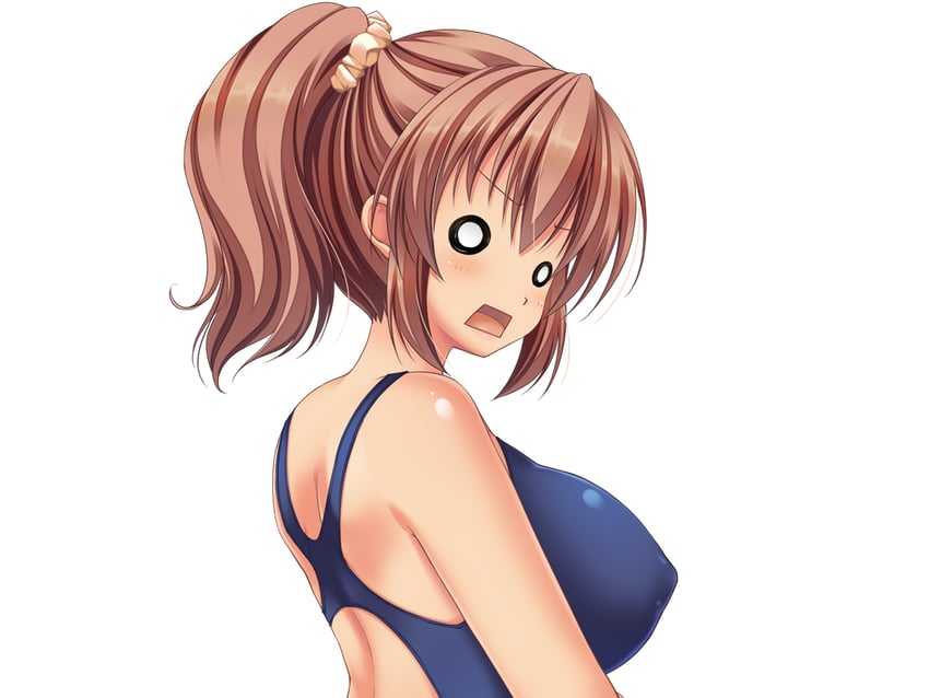 梦见颊！、toriumi hinata 呆滞脸 1名女孩 蓝色连体泳衣 脸红 乳房