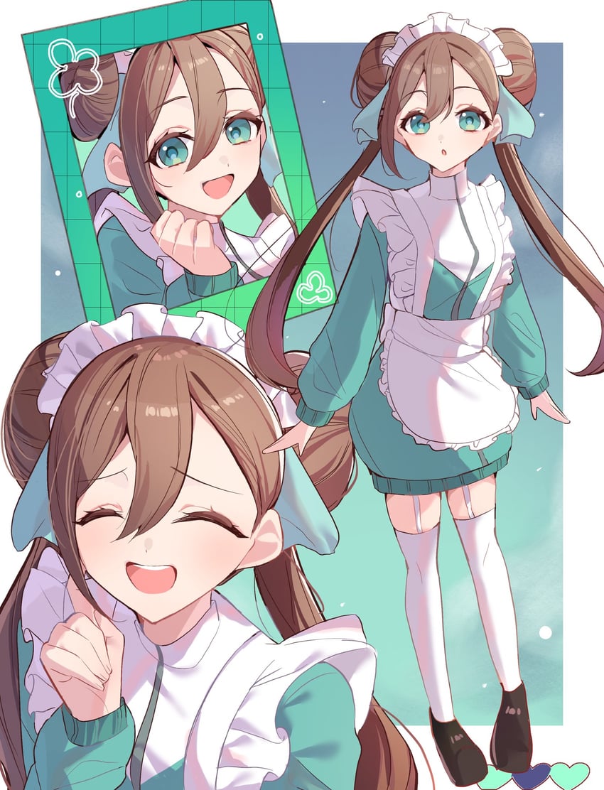 宝可梦、宝可梦 黑2/白2、鸣依 (宝可梦) 1名女孩 围裙 蓝眼 脸红 乳房