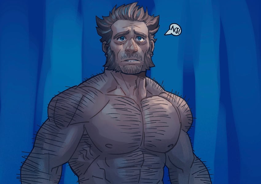 marvel's wolverine、金刚狼 (X战警) 1名男孩 腹肌 臂毛 作者名 蔷薇