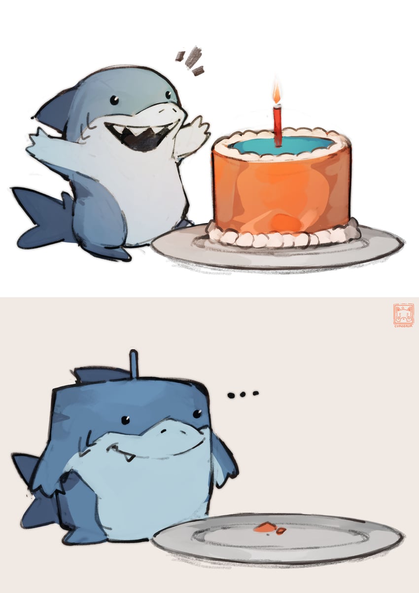 漫威、漫威争霸、陆行鲨杰夫 ... 1名男孩 作者标志 生日蛋糕 蛋糕