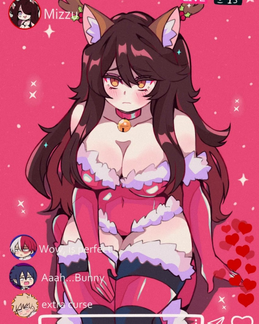 Instagram、原创、Mizzu (Mizzuiita) 1名女孩 兽耳毛 兽耳 鹿角 铃铛