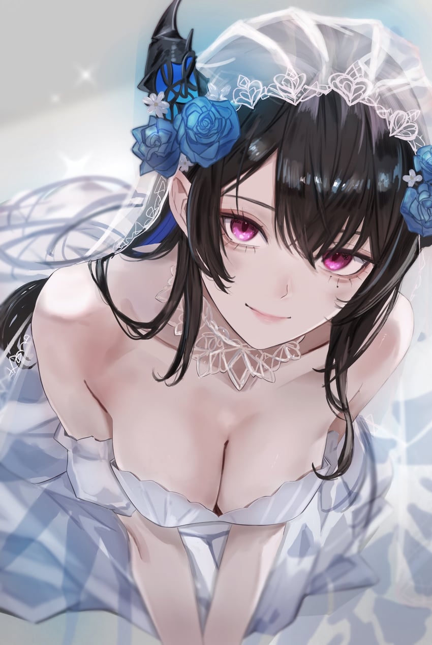 Hololive、Hololive英语、涅莉莎·雷文克劳夫特 1名女孩 替换服装 不对称角 露肩 黑发