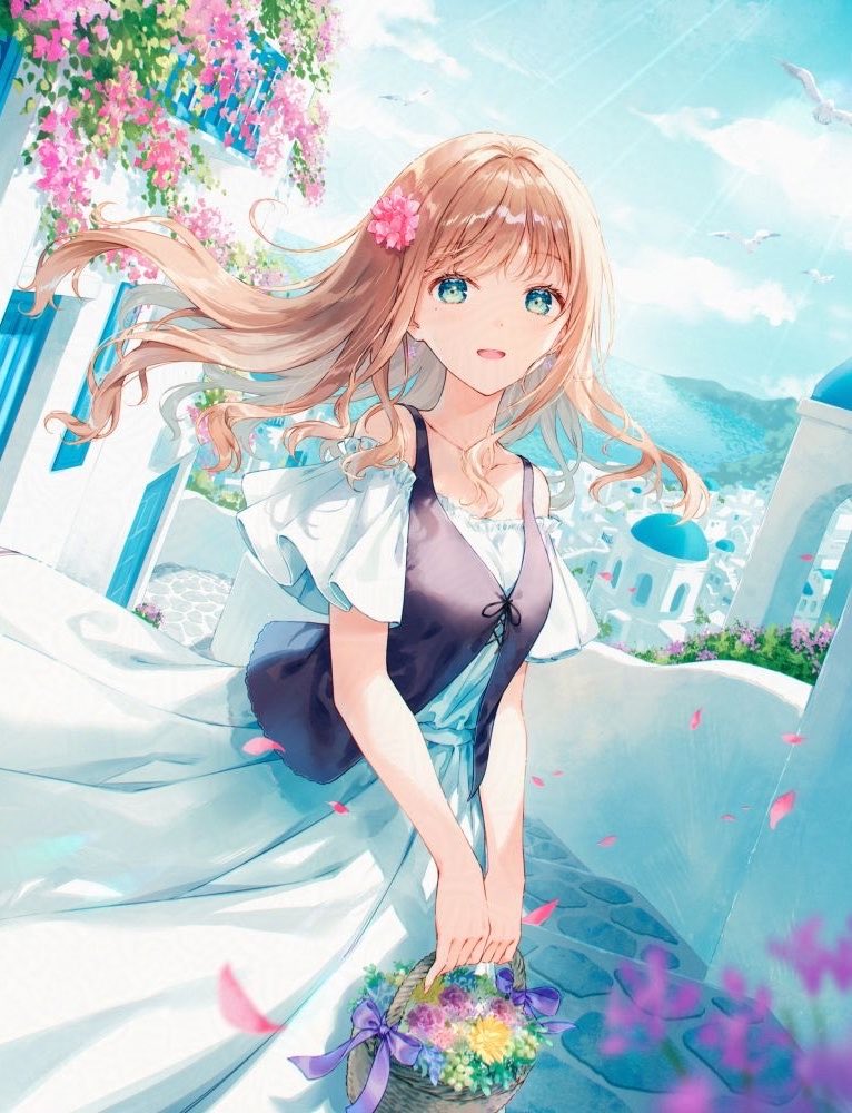 原创 露肩 篮子 鸟 金发 连衣裙